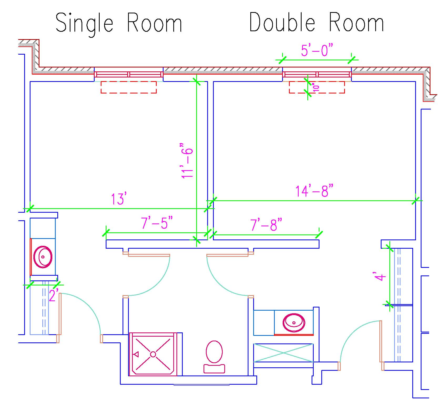 South Hall Single Double Suite